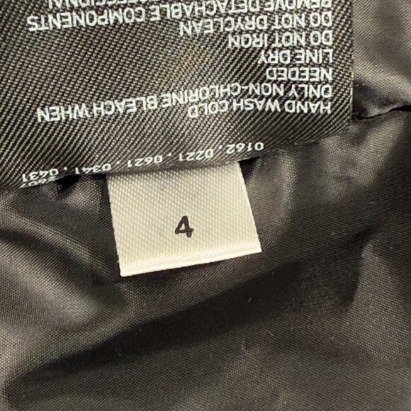 Uniqlo‎ Down Jacket Black Womens Sz 4 Fleece Lined Hood Winter Coat Parka - Picture 3 of 12